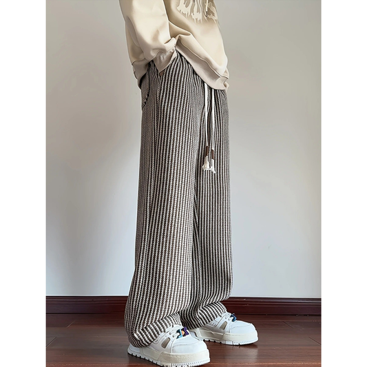 Marnix | Heren Broek | Gestreepte Oversized Broek met Trekkoord en Elastische Taille