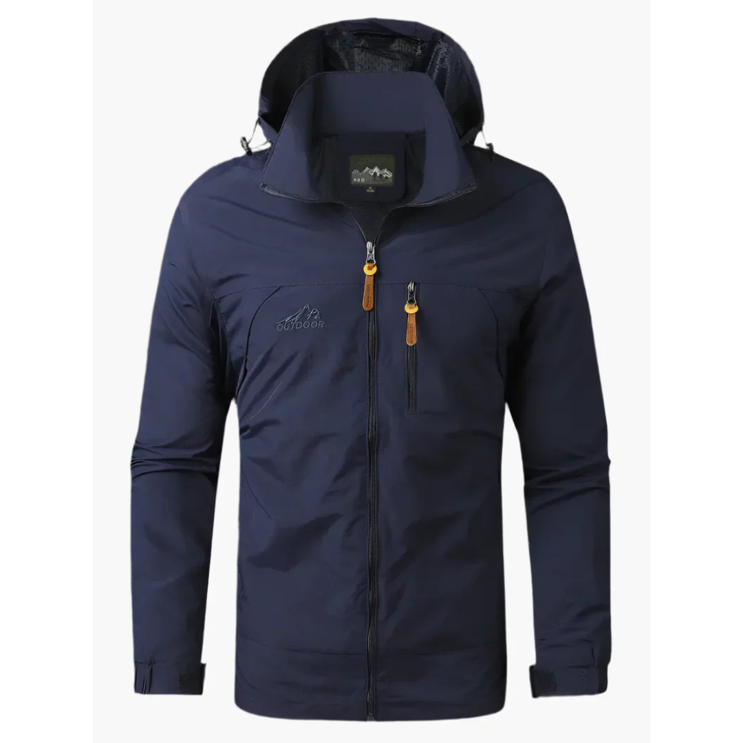 Adrian | Heren Wind Jack Met Capuchon | Dunne Militaire Outdoorjas voor Wandelen & Kamperen