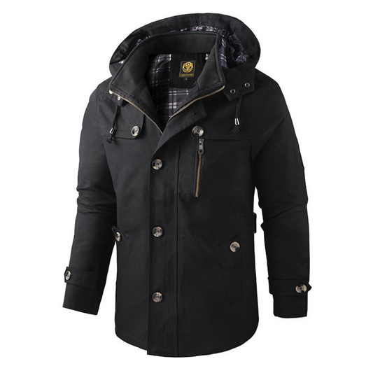 Stefanus | Heren Parka Jas | Warme Winterjas Met Capuchon en Knoopsluiting