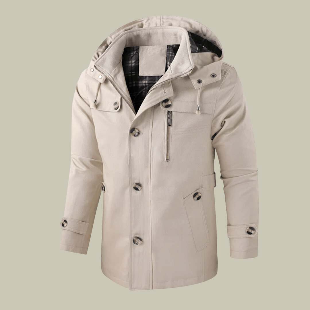 Jelte | Heren Winter Jas | Warme Parka met Capuchon, Meerdere Zakken En Winddicht