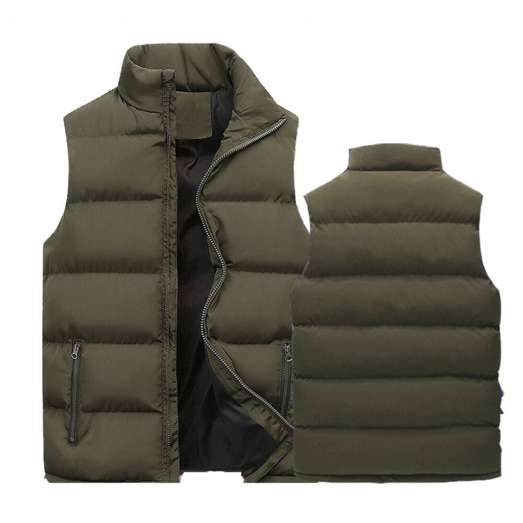 Diego | Heren Winter Bodywarmer | Mouwloos Vest Met Opstaande Kraag en Dikke Voering