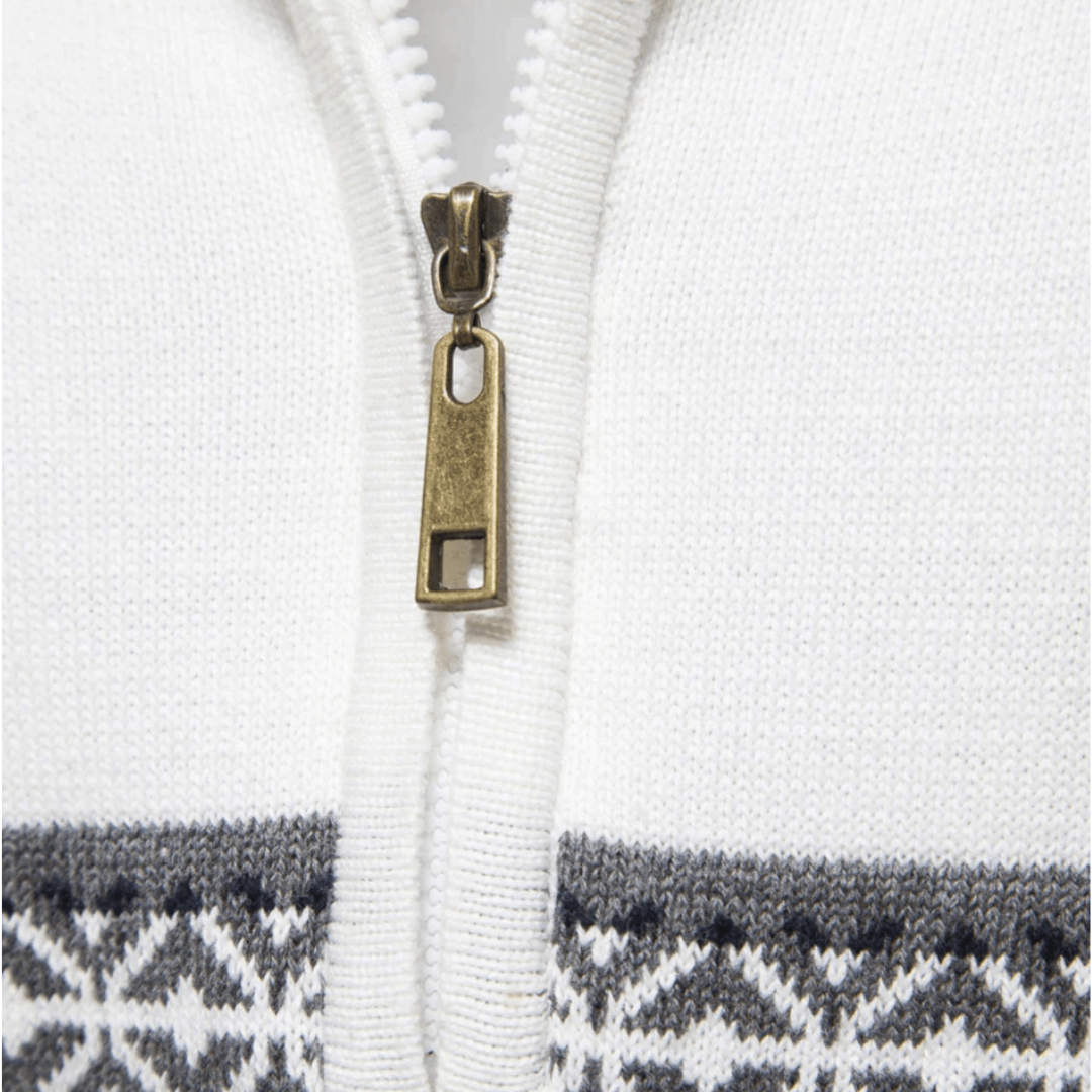 Hessel | Heren Gebreide Half-Rits Coltrui | Lichtgewicht Slim Fit Wintertrui