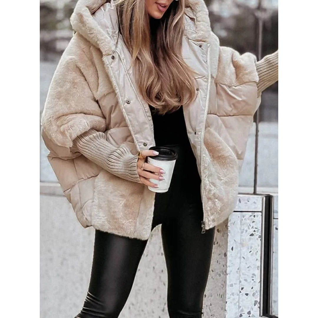 Nathalie | Dames Gewatteerde Winter Jas | Warme Pufferjack Met Capuchon