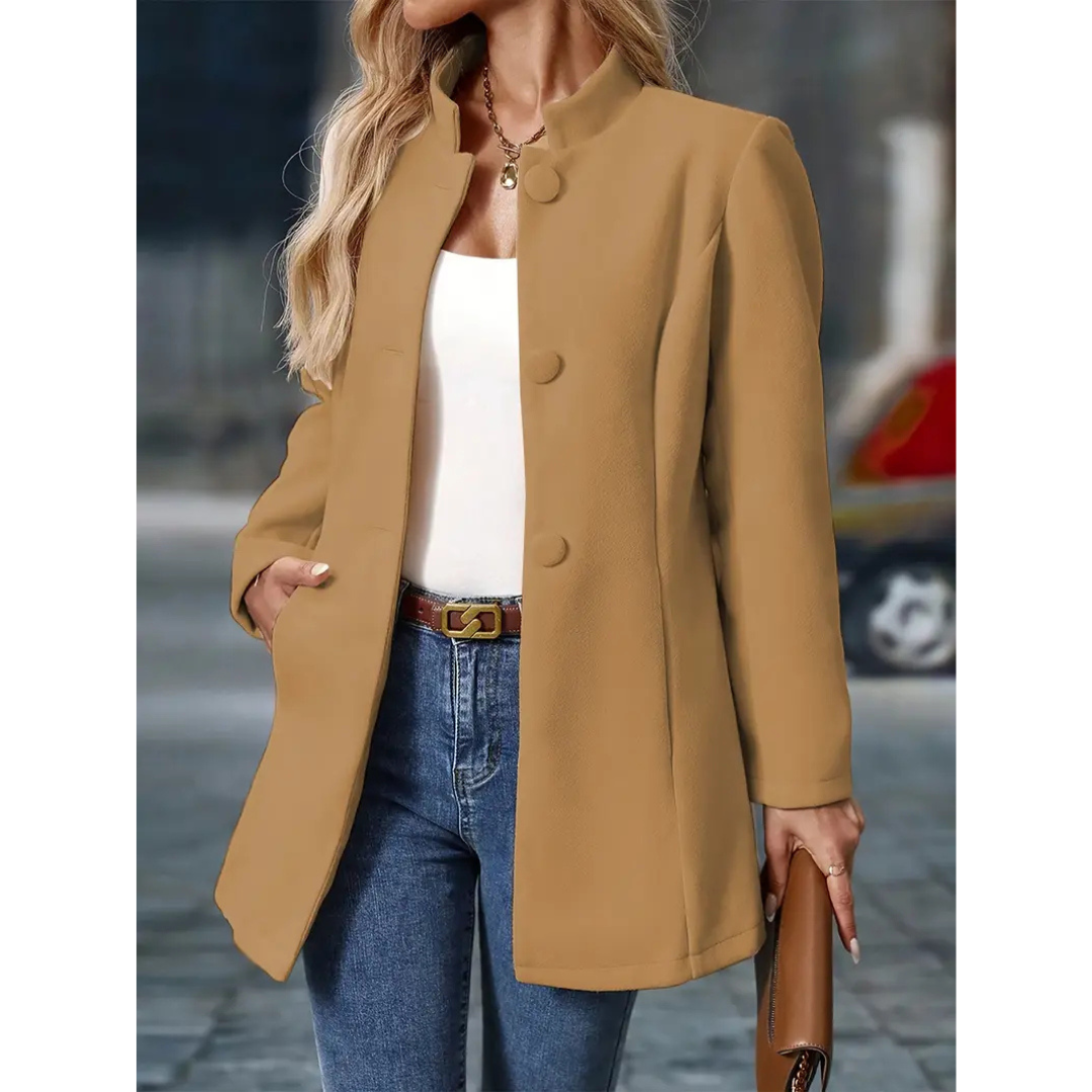 Elsa | Dames Lange Winter Jas | Casual Jas Met Dikke Kraag En Knopen