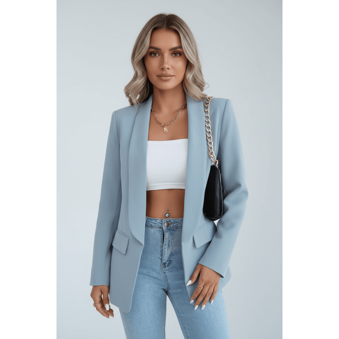 Alva | Dames Blazer | Effen Blazer Met Zakken Voor Kantoor