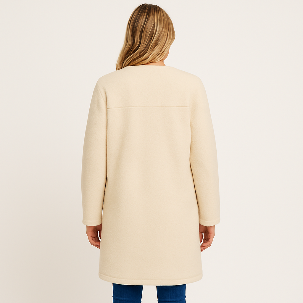 Catharina | Dames Winter Vest | Lange Cardigan Met Knopen en Zakken