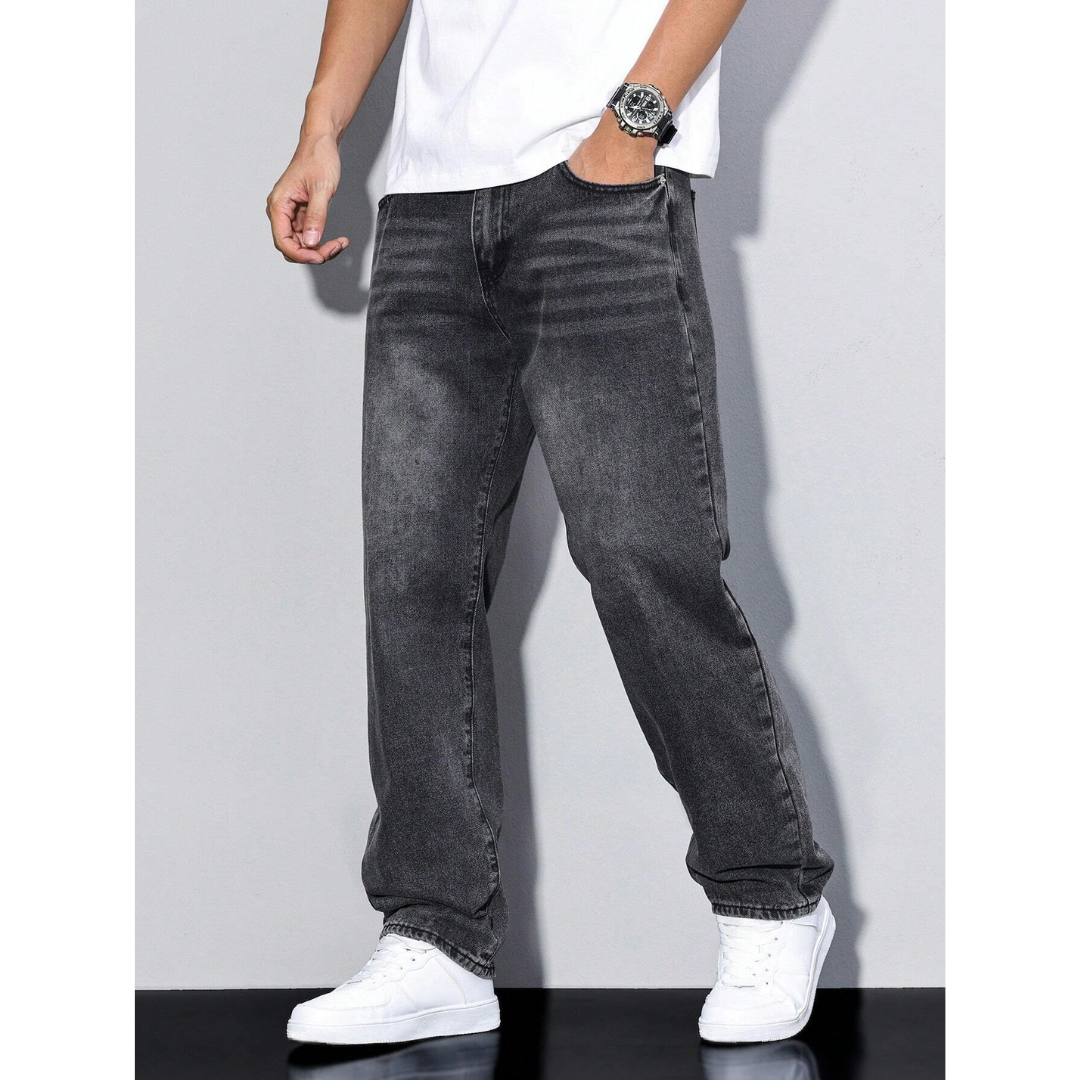 Daan | Wijde Denim Jeans | Oversized met Zakken