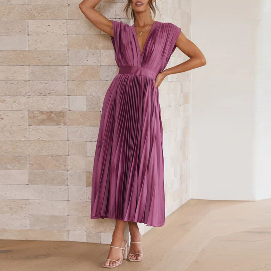Eva | Dames Jurk | Midi met V-hals
