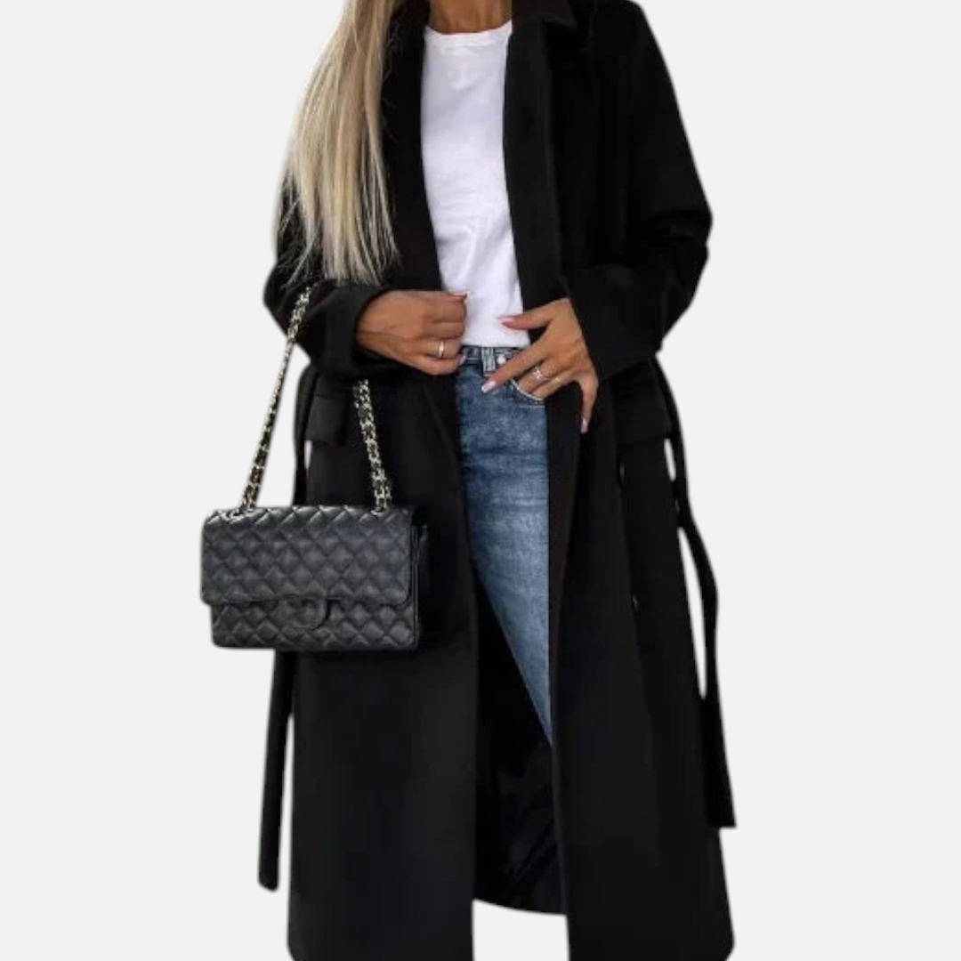 Tirza | Lange Dames Winter Jas Met Dubbele Knoopsluiting En Ceintuur