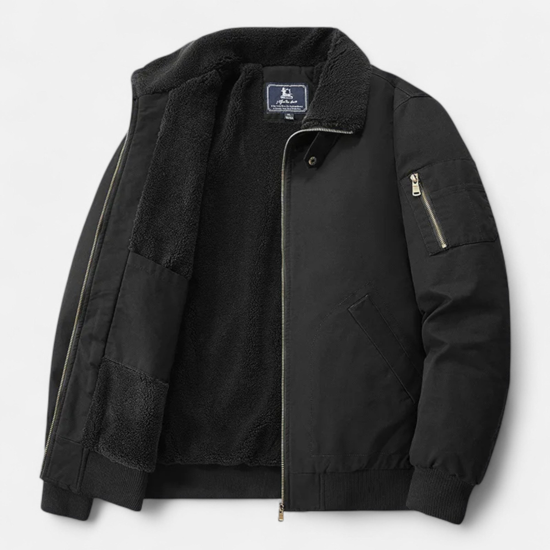 Quinten | Heren Winter Bomber Jas Met Lamswollen Voering | Warme Winddichte Jas
