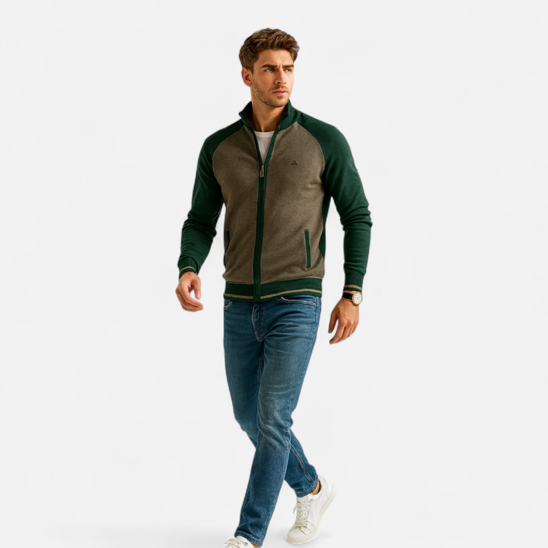 Kevin | Heren Gebreide Trui met Ritssluiting | Casual Katoenen Winter Vest