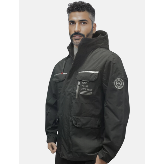 Marc | Waterdichte Heren Jas met Capuchon en Meerdere Zakken | Winddicht Outdoorjack