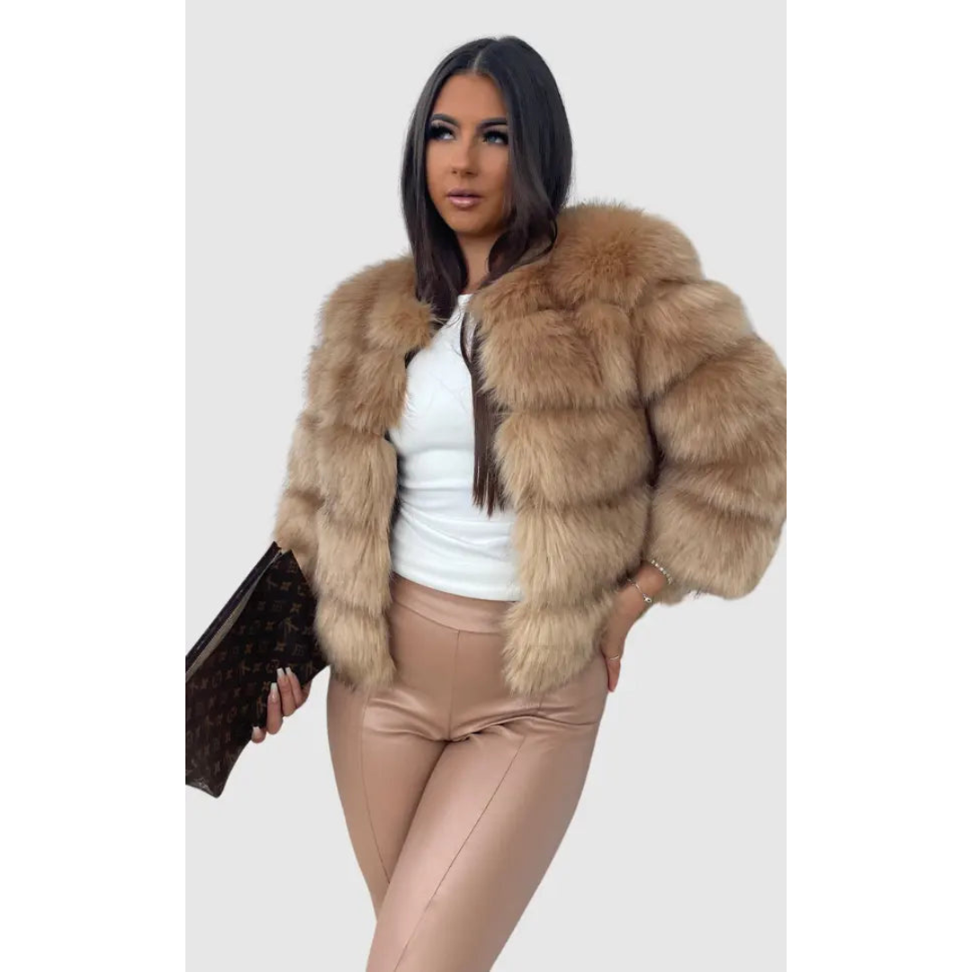 Eline | Dames Bont Jas met Zachte Voering | Warme en Luxe Winter Jas