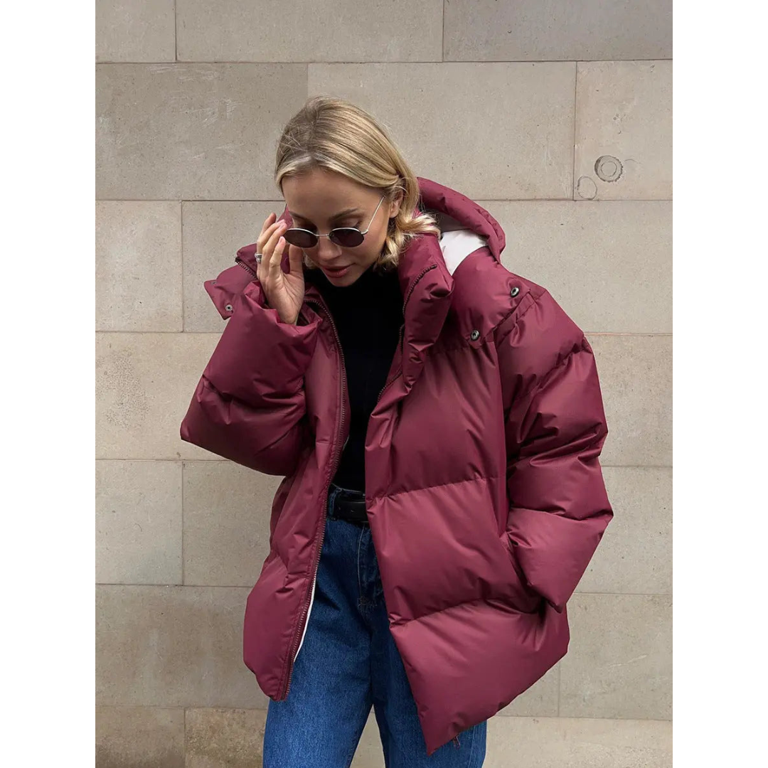 Gina | Dames Gewatteerde Puffer Jas | Warme Winterjas met Losse Pasvorm