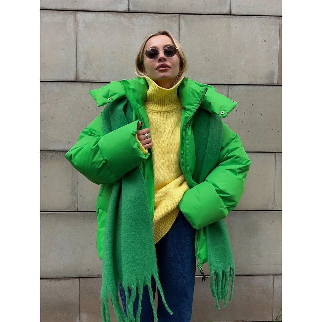 Gina | Dames Gewatteerde Puffer Jas | Warme Winterjas met Losse Pasvorm