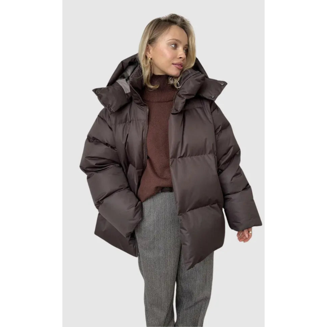 Gina | Dames Gewatteerde Puffer Jas | Warme Winterjas met Losse Pasvorm