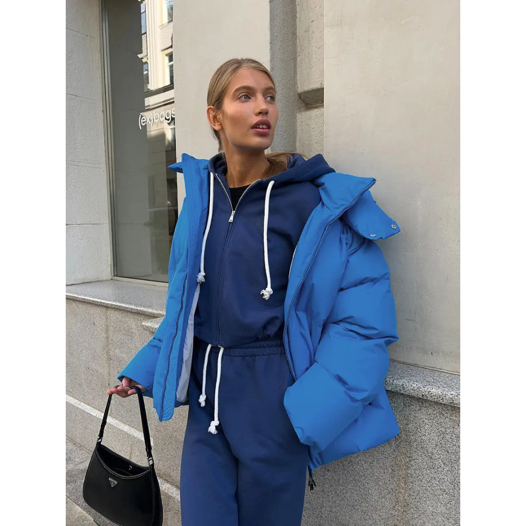 Gina | Dames Gewatteerde Puffer Jas | Warme Winterjas met Losse Pasvorm