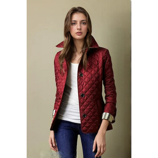 Roos | Korte Gewatteerde Dames Jas Met Knopen | Lichtgewicht Tussenjas voor Elk Seizoen