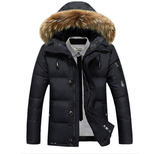 Niels | Heren Winter Parka Met Bont-Capuchon | Dikke Gewatteerde Jas, Winddicht & Warm