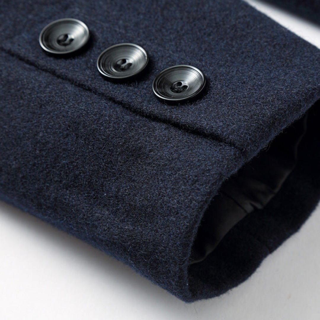 Milan | Heren Wollen Winter Jas Met Dikke Voering En Knoopsluiting