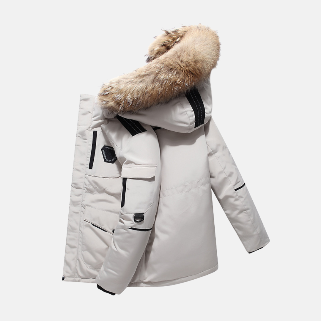 Sven | Heren Winter Jas Met Bontkraag-Capuchon | Waterdichte en Winddichte Gewatteerde Parka