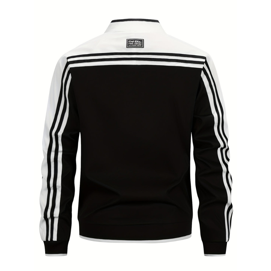 Liam | Heren Tussenjas | Lichtgewicht & Ademend Sportvest Met Baseballkraag En Gestreepte Mouwen