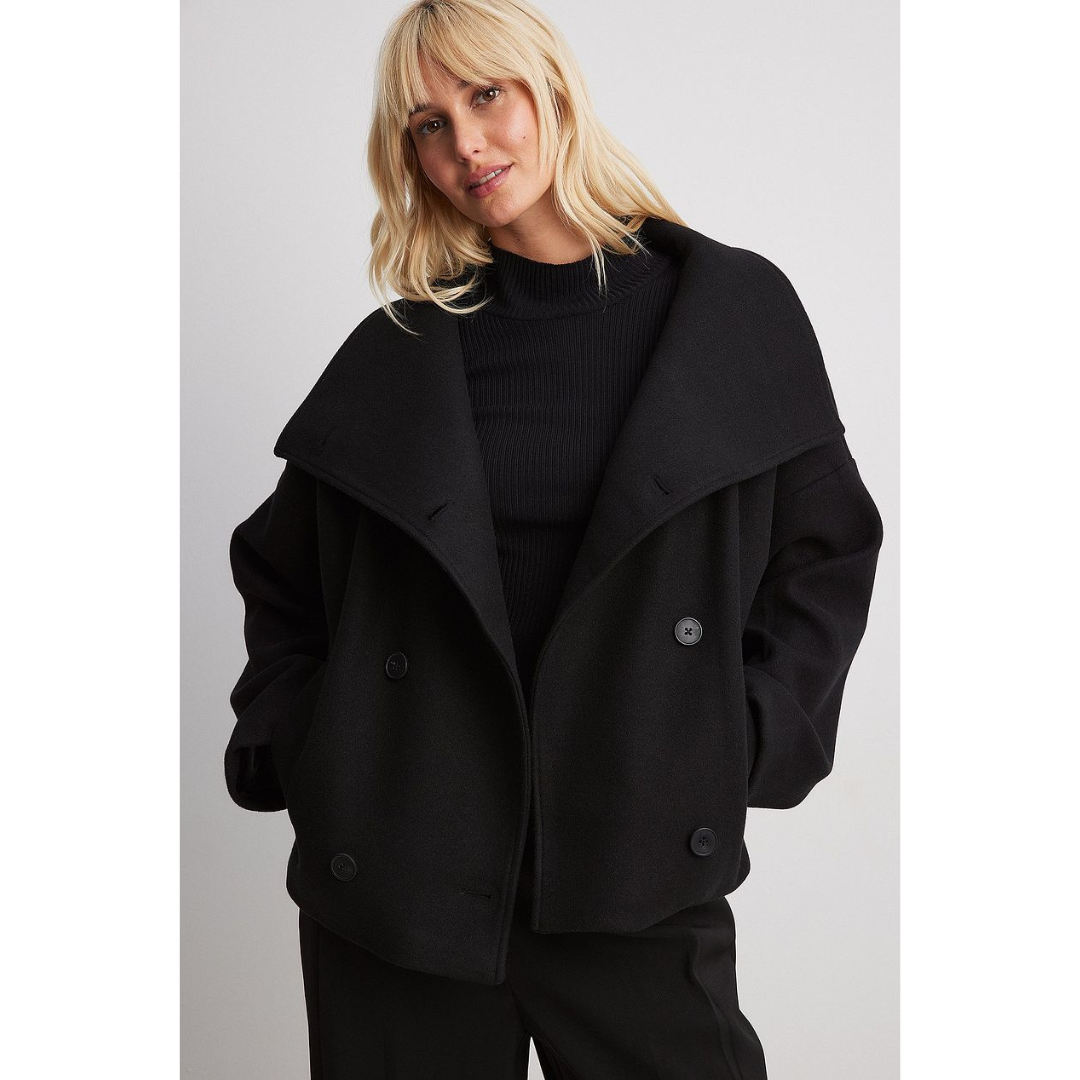 Nicole | Dames Korte Winter Jas | Trenchcoat Met Reverskraag En Dubbele Knoopsluiting