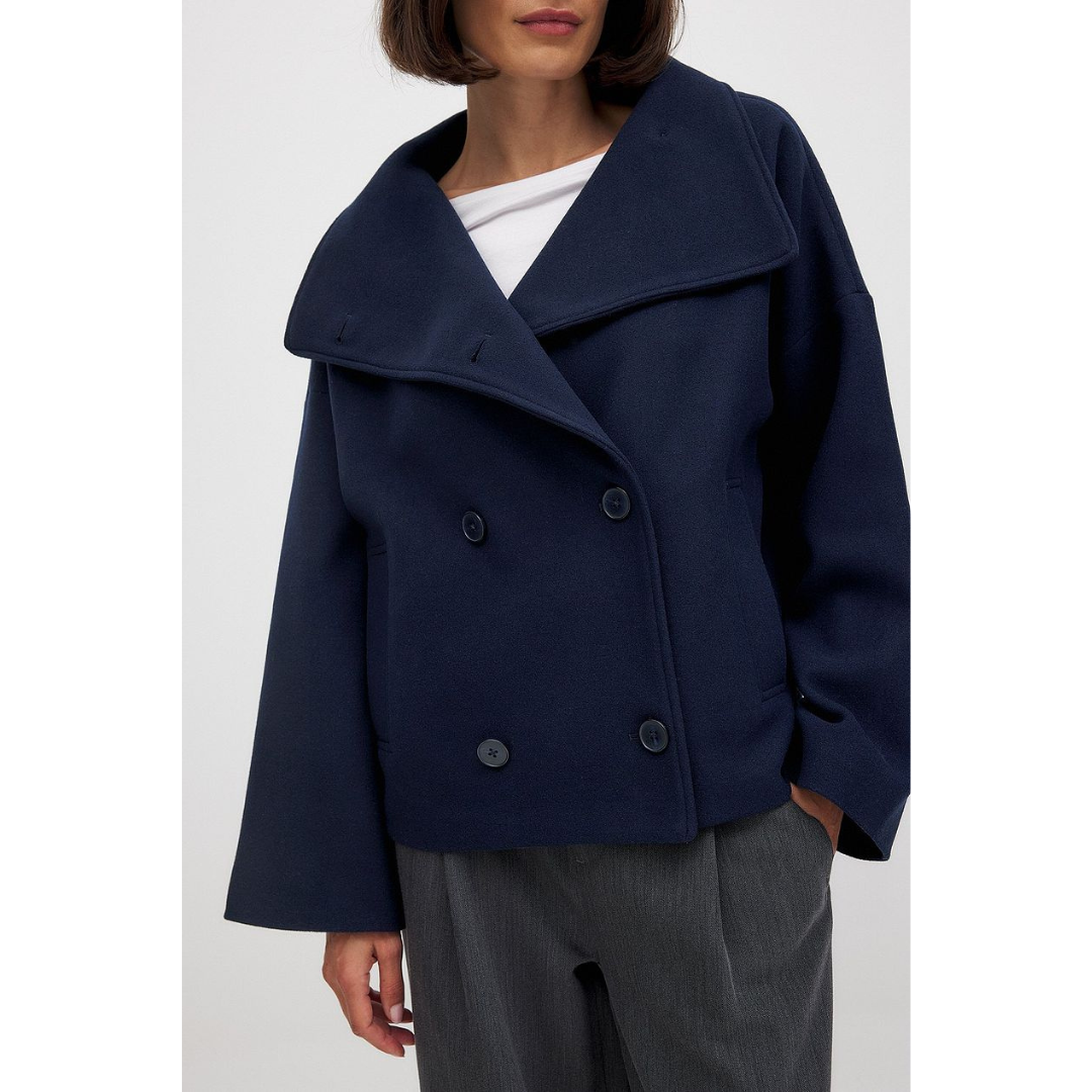 Nicole | Dames Korte Winter Jas | Trenchcoat Met Reverskraag En Dubbele Knoopsluiting