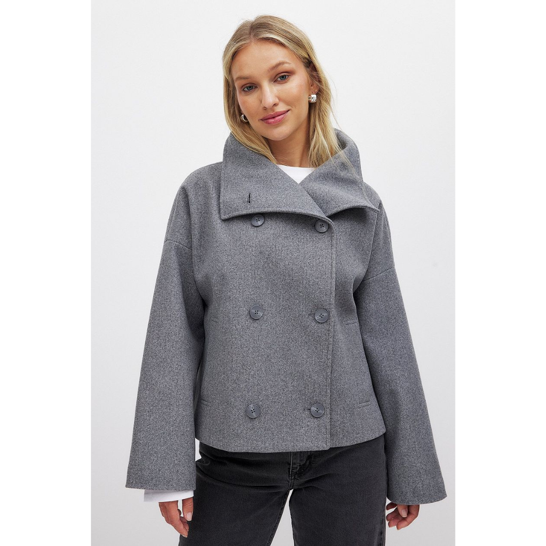 Nicole | Dames Korte Winter Jas | Trenchcoat Met Reverskraag En Dubbele Knoopsluiting