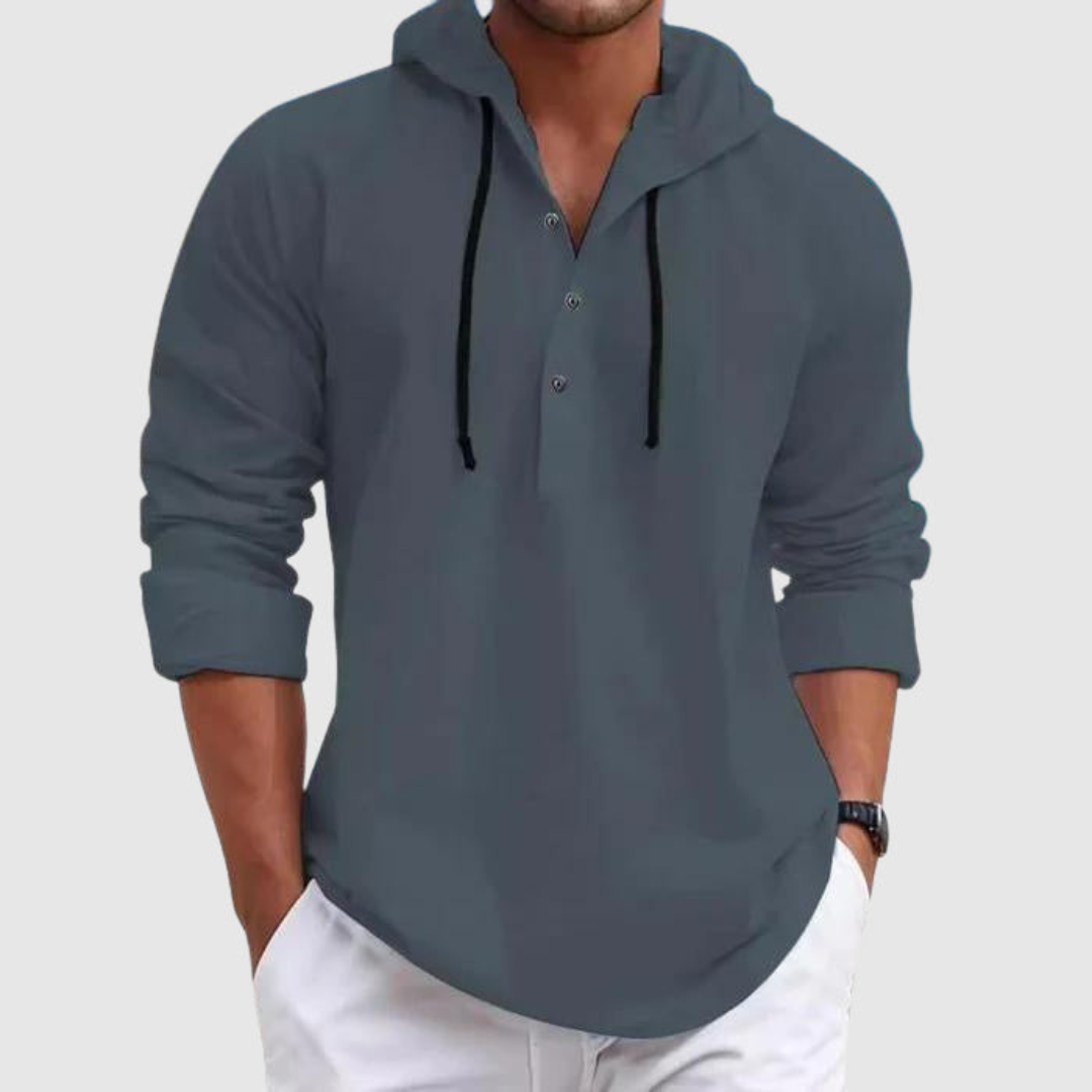 Ivo | Heren Hooded Shirt | Warme Pullover Met Capuchon En Lange Mouwen