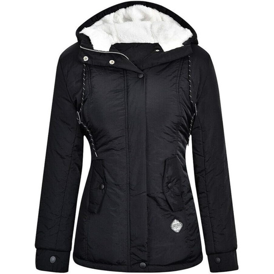 Nina | Dames Winddichte Winter Jas Met Capuchon en Teddy Voering