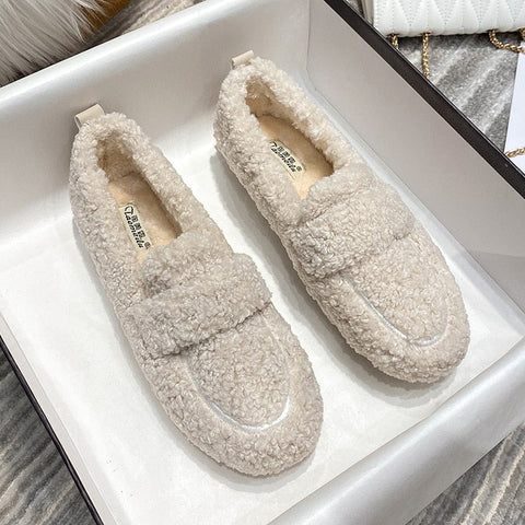 Flauschige Loafer Hausschuhe