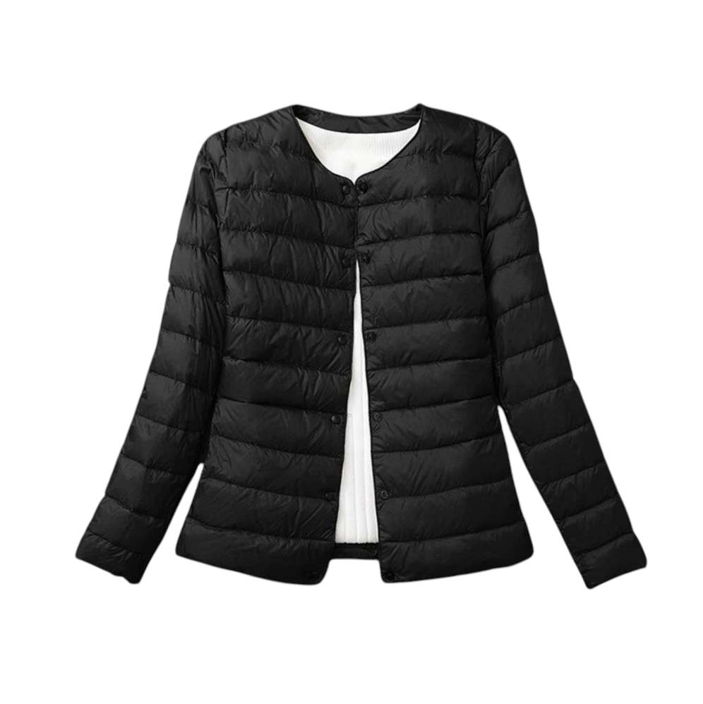 Bente | Dames Gewatteerde Korte Jas Met Knopen