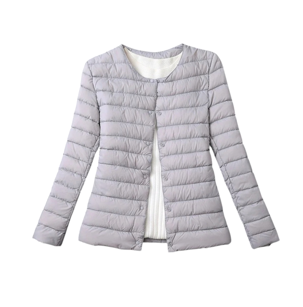 Bente | Dames Gewatteerde Korte Jas Met Knopen