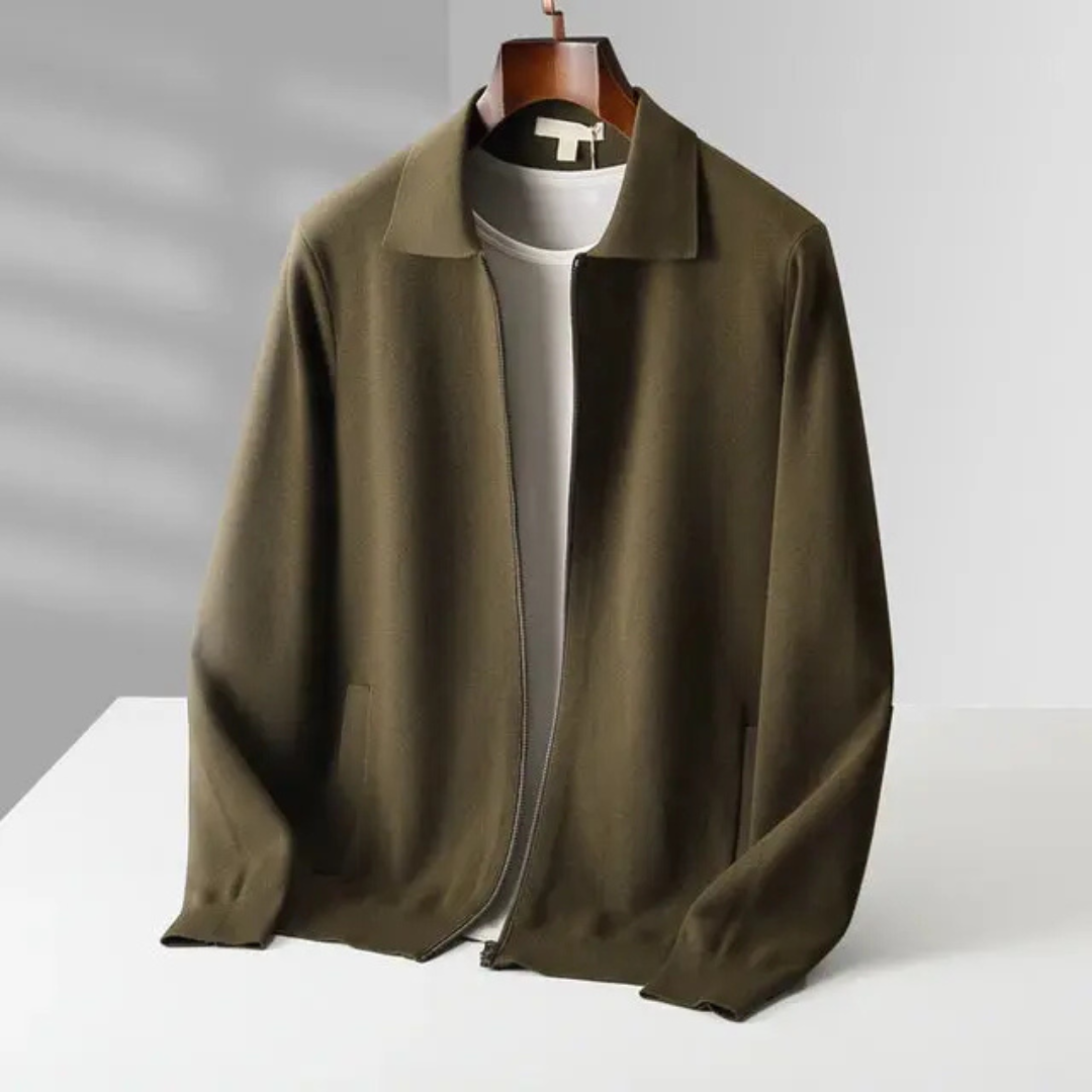 Quinten | Heren Gebreide Cardigan met Lange Mouwen en Kraag