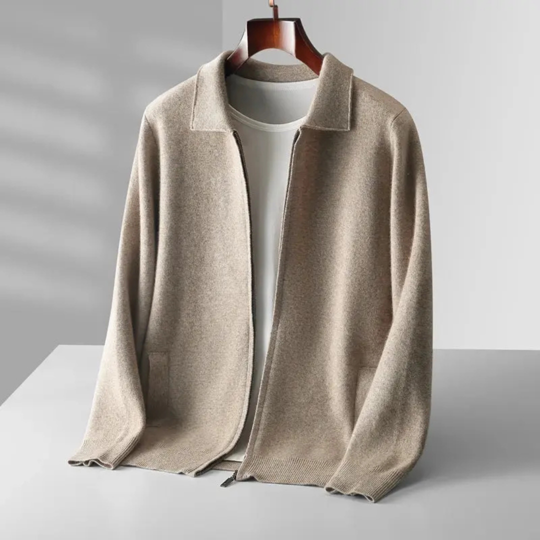 Quinten | Heren Gebreide Cardigan met Lange Mouwen en Kraag