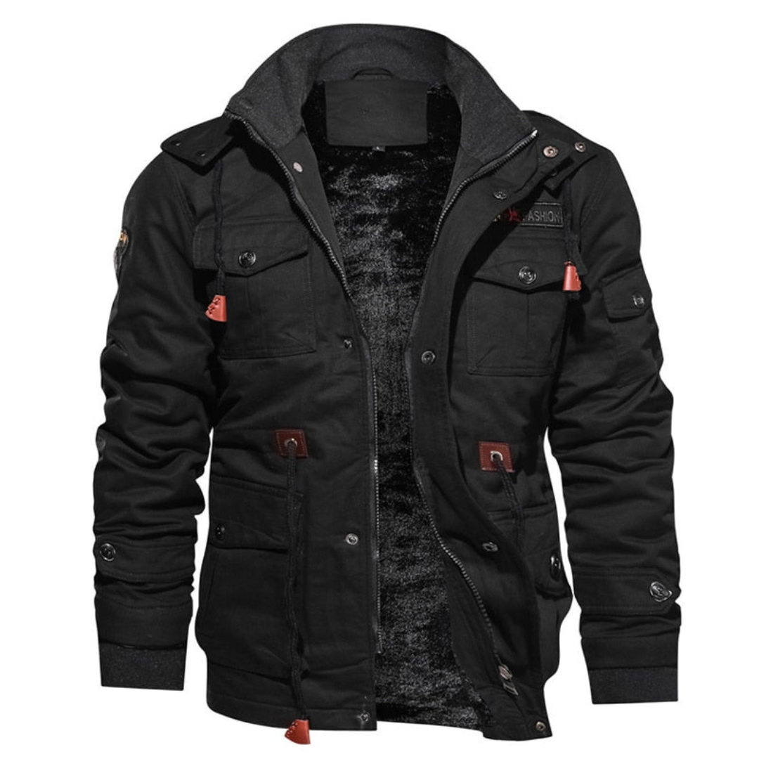 Koen | Heren Cargo Winter Jas | Parka en Gewatteerd met Afneembare Capuchon