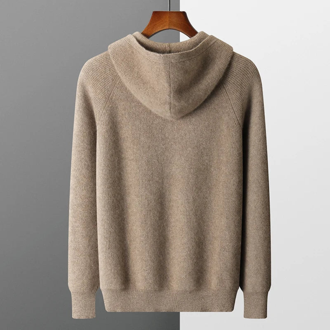 Jurre | Heren Gebreide Cardigan Ribgebreide Trui met Capuchon