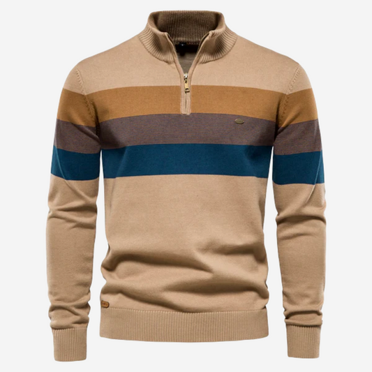 Reinier | Heren Half Rits Trui | Fleece Gevoerde Gebreide Coltrui voor Winter