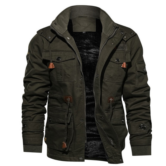 Koen | Heren Cargo Winter Jas | Parka en Gewatteerd met Afneembare Capuchon