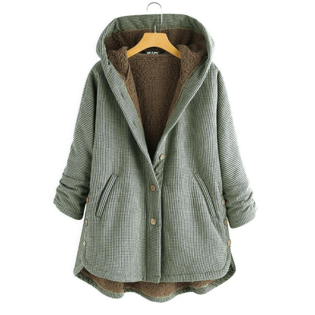 Aletta | Dames Winter Jas | Middellange Fleece Jas Met Lange Mouwen En Capuchon