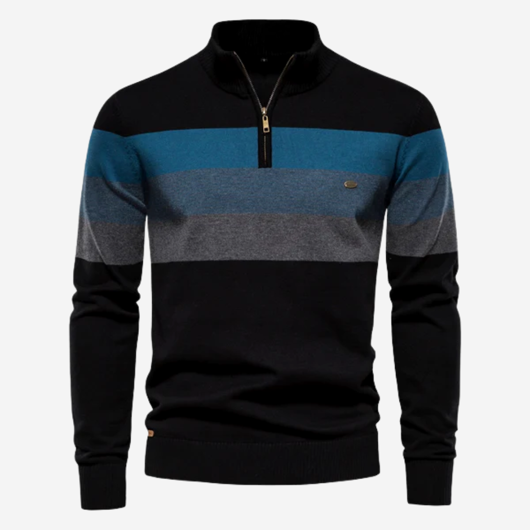 Reinier | Heren Half Rits Trui | Fleece Gevoerde Gebreide Coltrui voor Winter