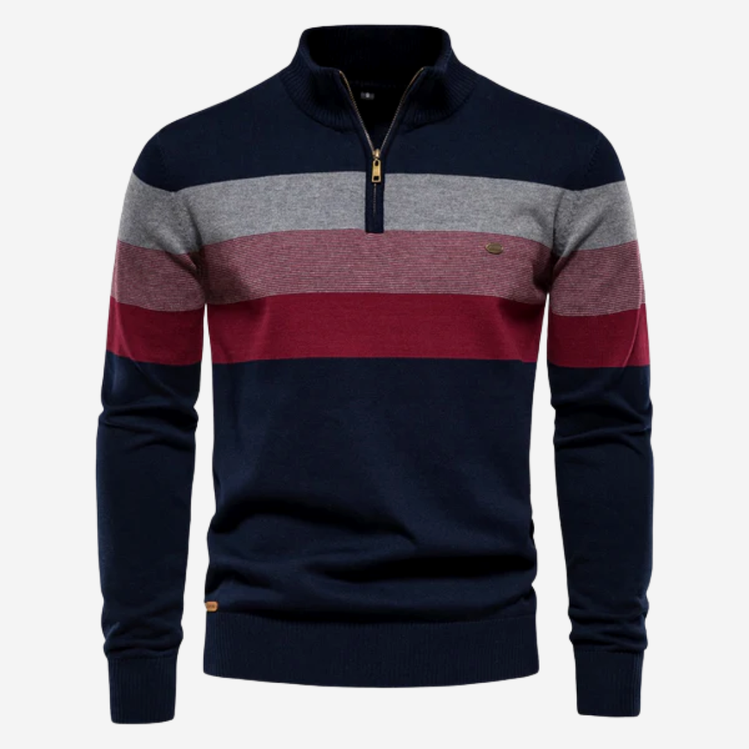 Reinier | Heren Half Rits Trui | Fleece Gevoerde Gebreide Coltrui voor Winter