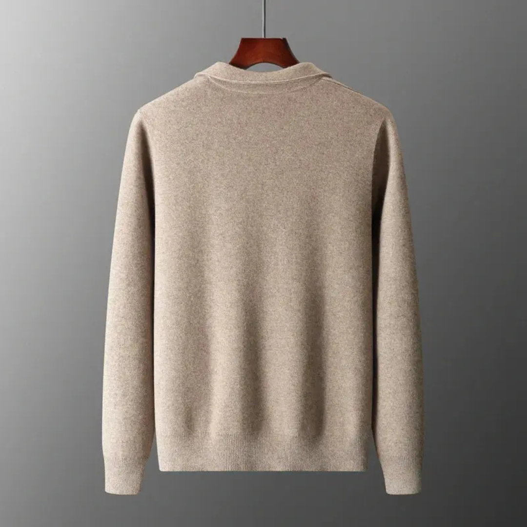 Quinten | Heren Gebreide Cardigan met Lange Mouwen en Kraag