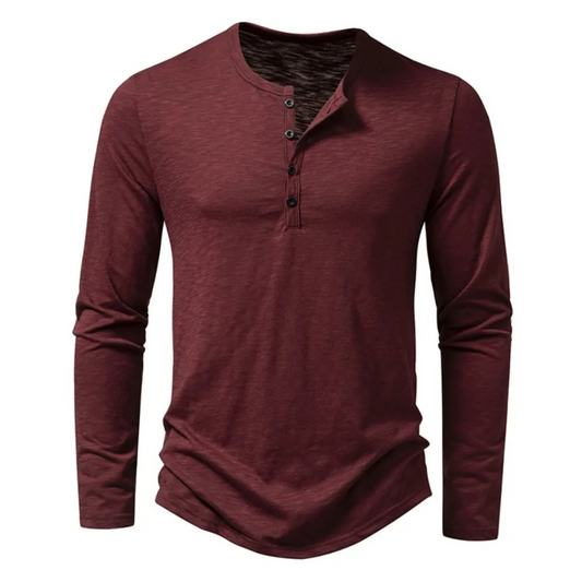 Tom | Heren Shirt | Longsleeve met 4 Knopen en Slim Fit