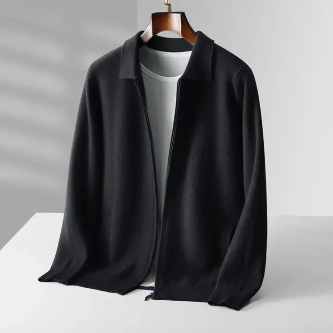 Quinten | Heren Gebreide Cardigan met Lange Mouwen en Kraag