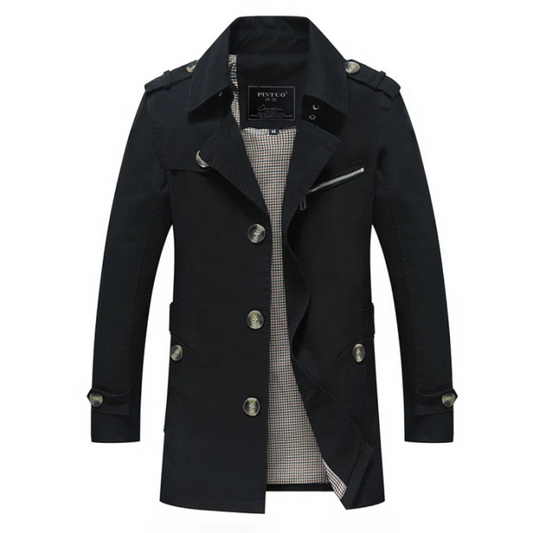 Stefan | Heren Winddichte Trenchcoat Met Dubbele Rij Knopen