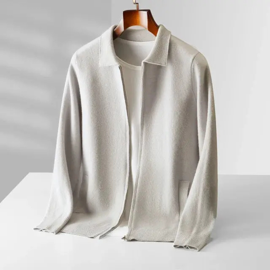 Quinten | Heren Gebreide Cardigan met Lange Mouwen en Kraag