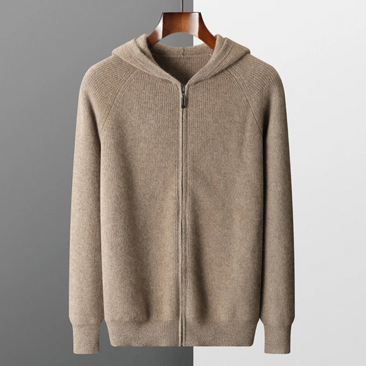 Jurre | Heren Gebreide Cardigan Ribgebreide Trui met Capuchon