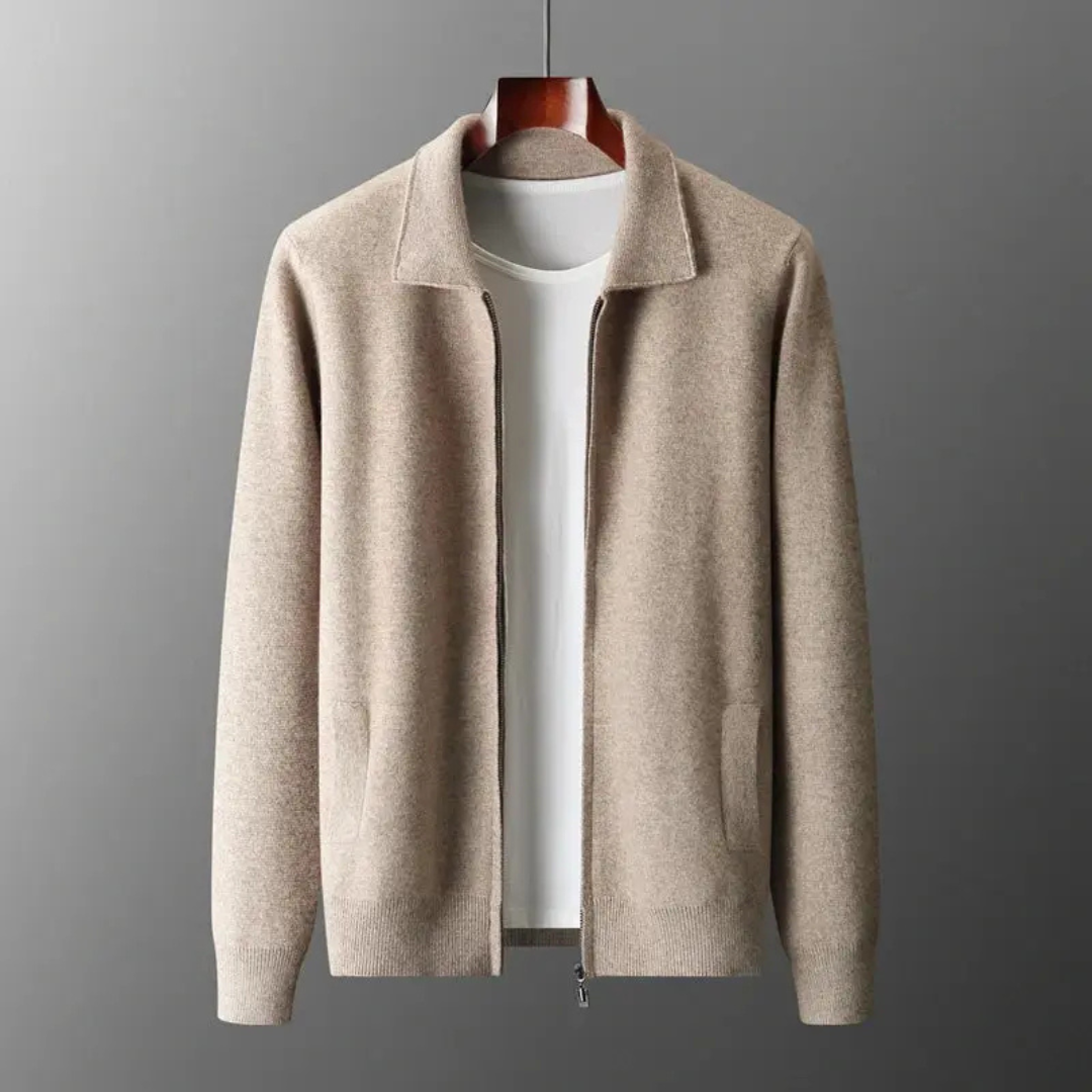 Quinten | Heren Gebreide Cardigan met Lange Mouwen en Kraag
